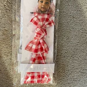 ❌SOLD ON CROSSPOST❌Red Check Baby Bling Bows